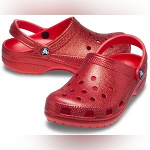Crocs original red glitter dorthy clogs NWT